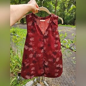 Maurices Burgundy Floral Sleeveless